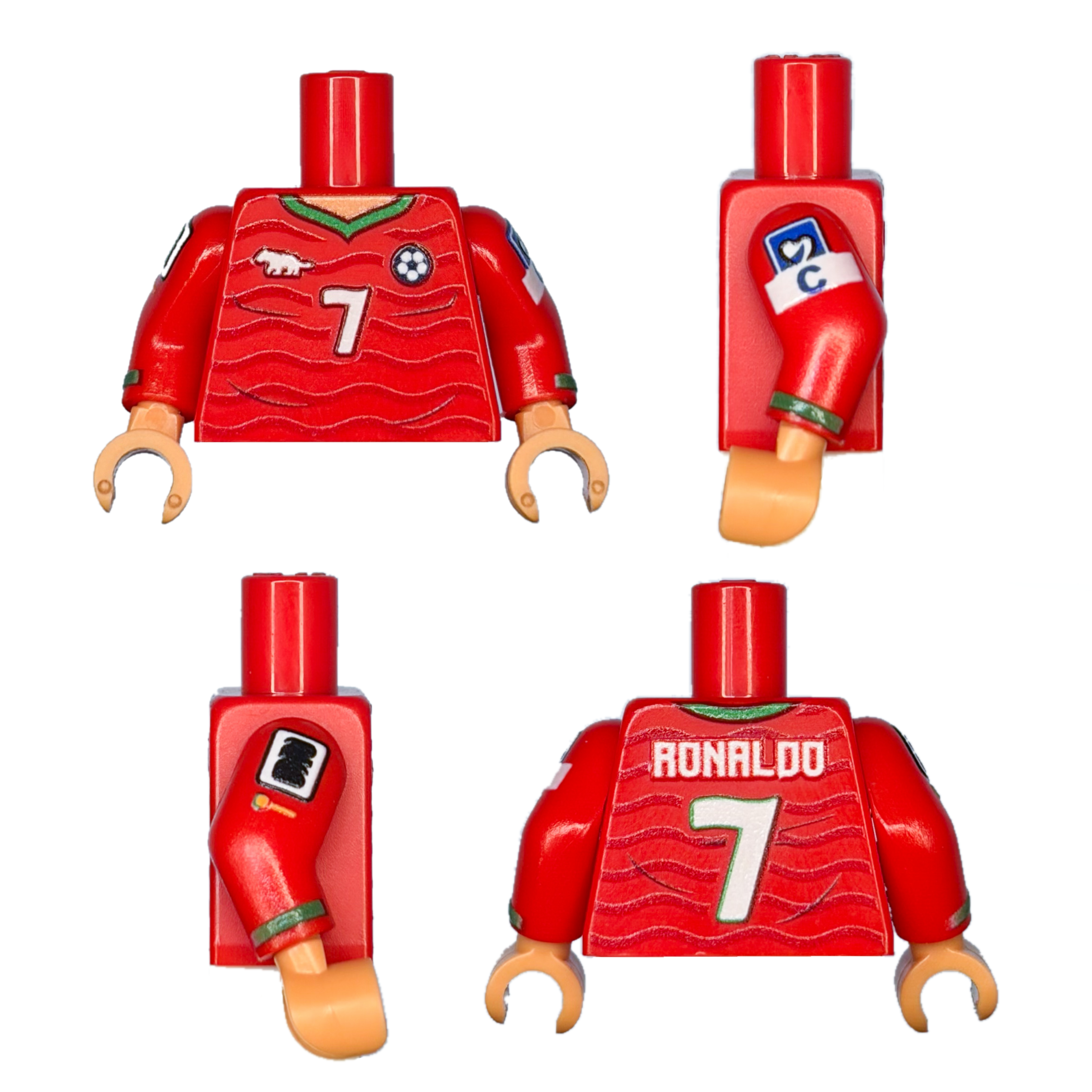 Ronaldo 43012 Minifigure Upgrade Pack — Custom UV Printed Torso & Arms
